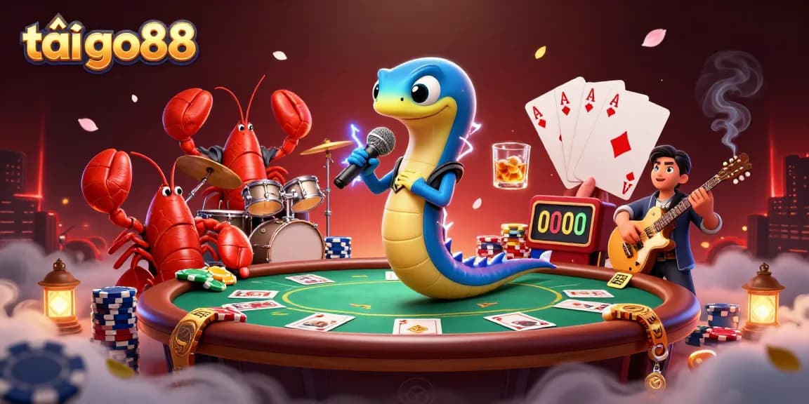 Engage in the thrill of gameplay with tải go88 amidst an underwater casino featuring electric eel performers, poker elements, and dynamic action.