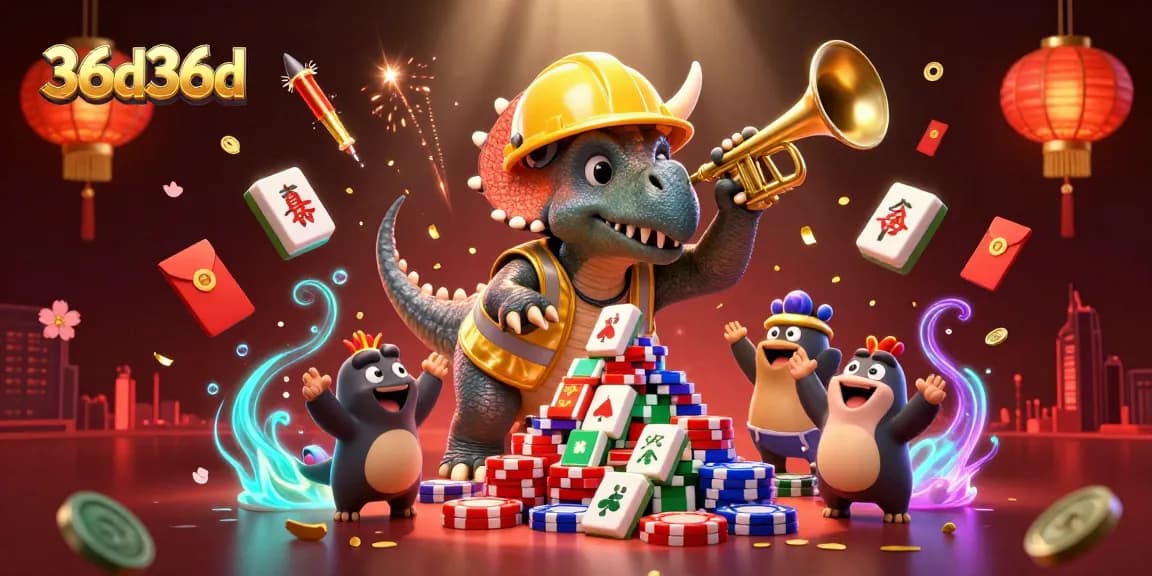 Aposte com 36d36d enquanto o tricerátops constrói uma pirâmide de fichas de poker.