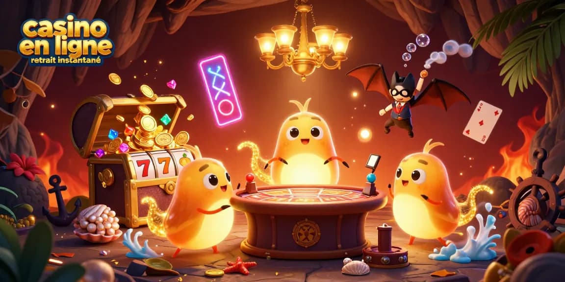 Venez explorer le casino en ligne retrait instantané avec ce joyeux groupe de lucioles éclairant l'endroit.
