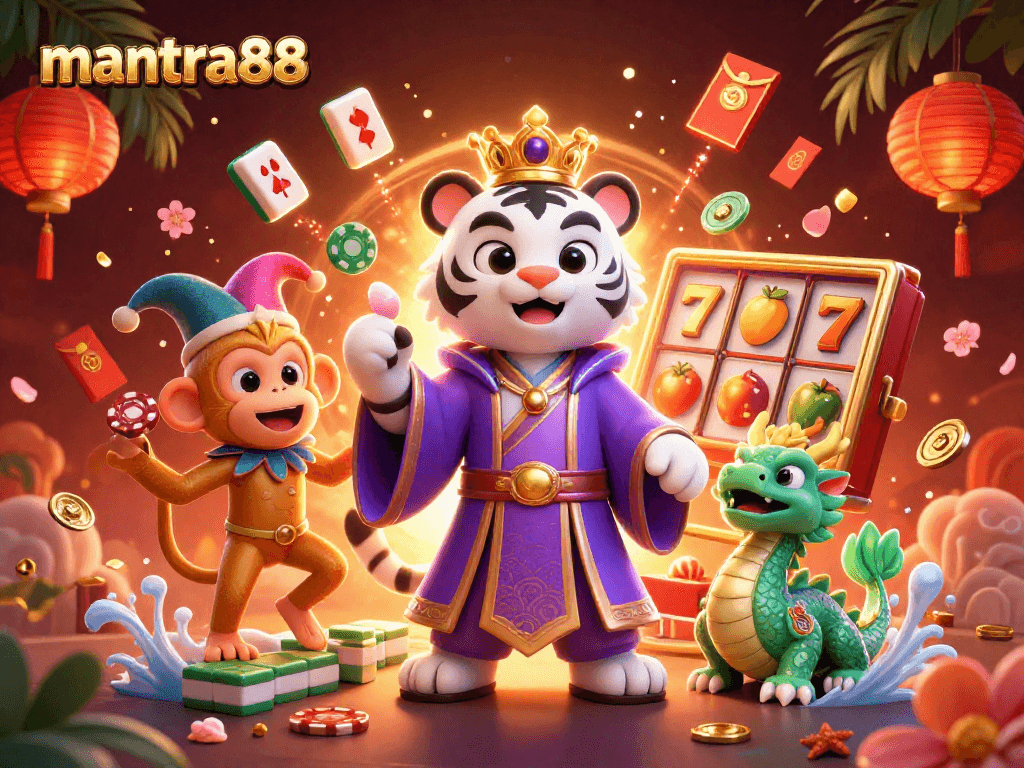 Experience the excitement of mantra88's mobile gaming with vibrant slots and dynamic characters.