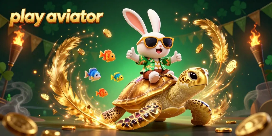 Play Aviator with the lucky rabbit and turtle in an exciting casino adventure.