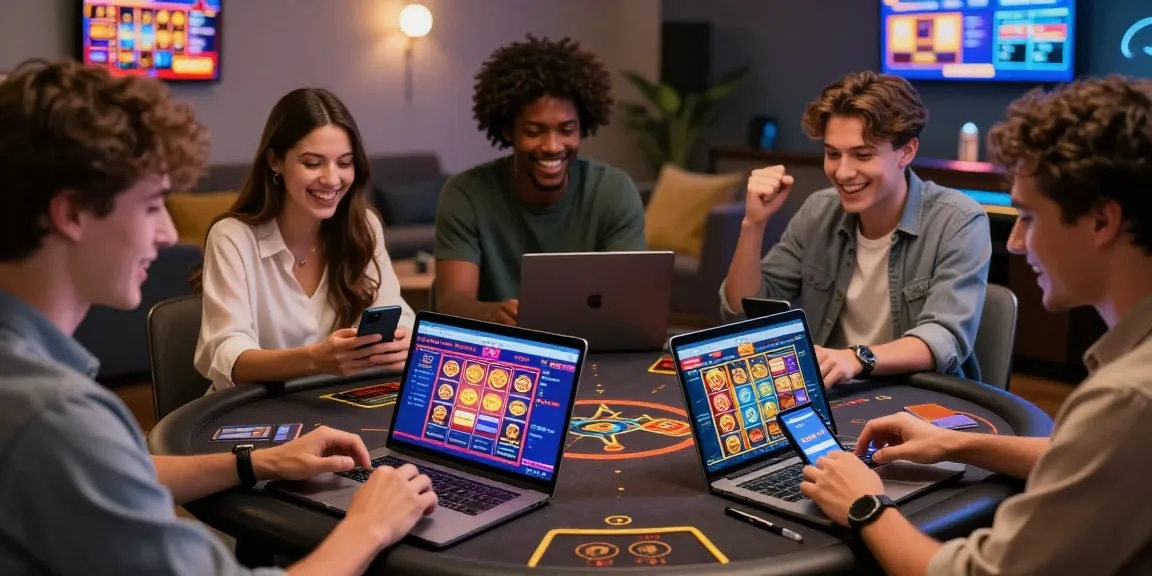 Players enjoying online credit card casinos with engaging games and social interaction.