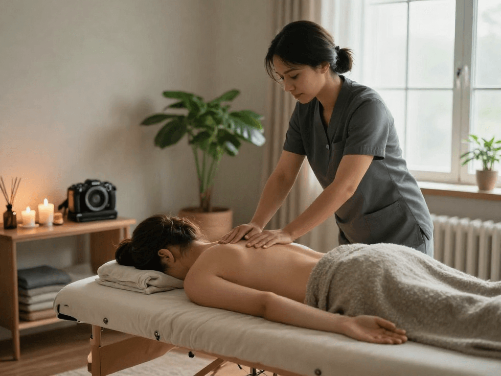 Experience 출장안마 in a tranquil home setting with a professional therapist providing relaxation and comfort.