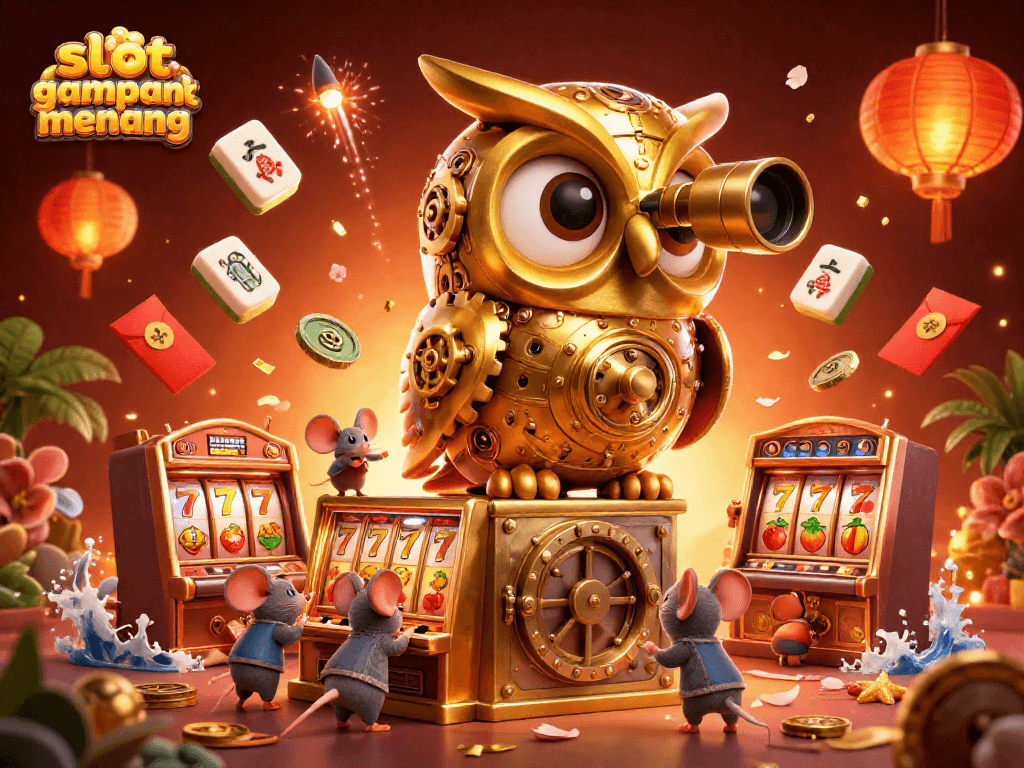 Experience the thrill of slot gacor gampang menang with a vibrant 3D casino illustration showcasing excitement and rich casino elements.