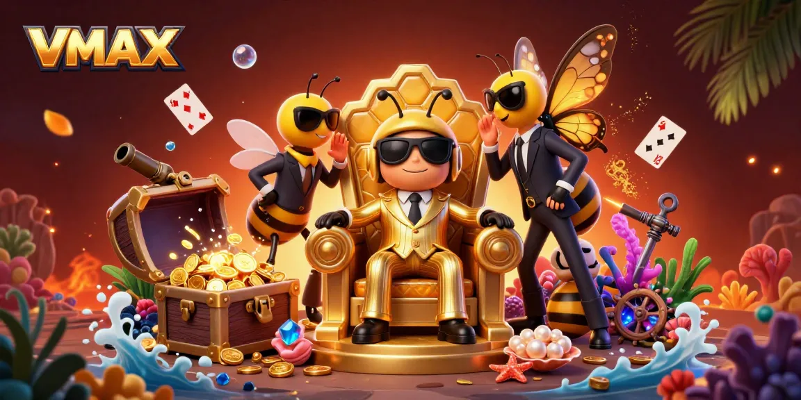Experience VMAX's thrilling adventure through this dynamic, action-packed casino illustration scene.