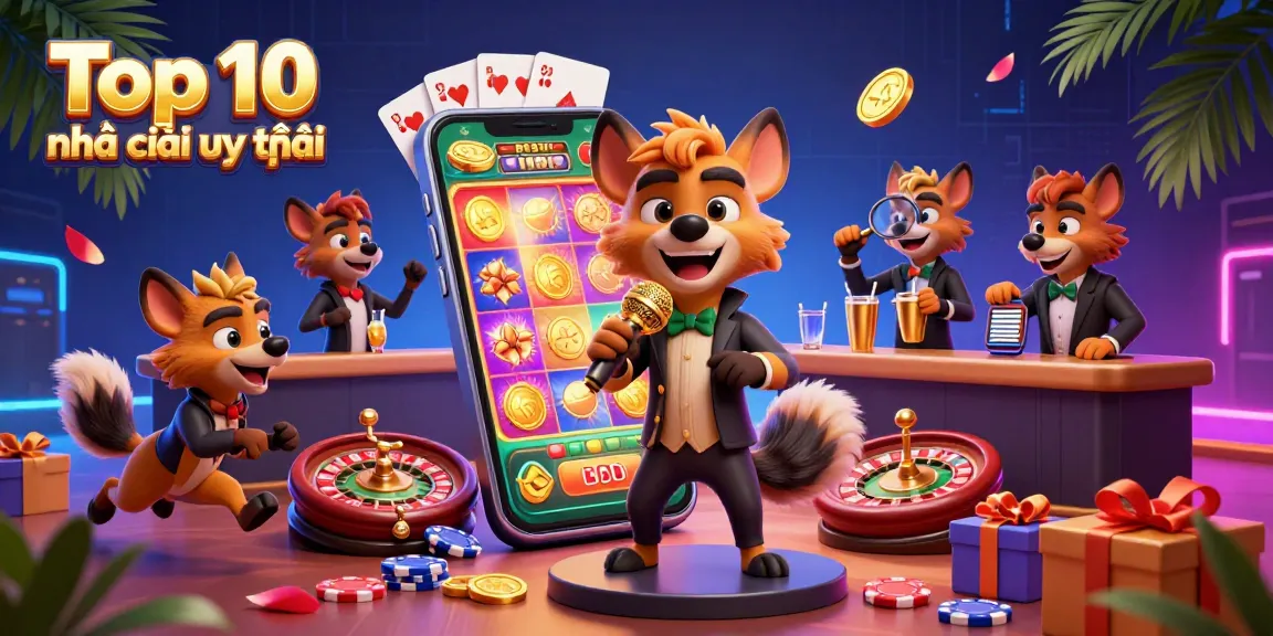 Experience the thrill at Top 10 nhà cái uy tín with energetic hyenas in a vibrant casino scene.