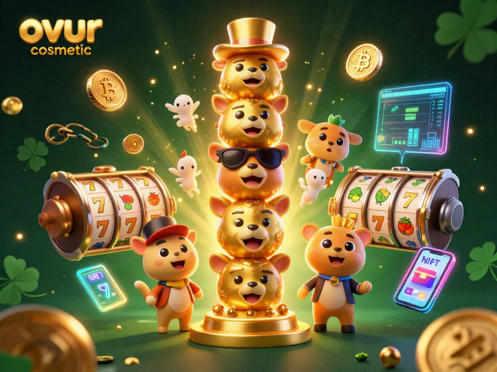 Play with exciting casino elements showcasing ovur cosmetic in an ultra-detailed 3D illustration.