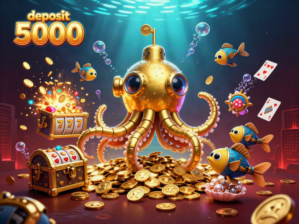 Engage in thrilling gameplay with the deposit 5000 featured in a vibrant 3D slot scene full of gold coins and exciting elements.