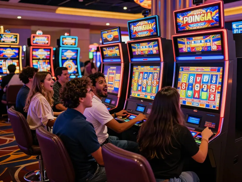 Pengalaman bermain slot777 di kasino dengan suasana penuh kegembiraan.