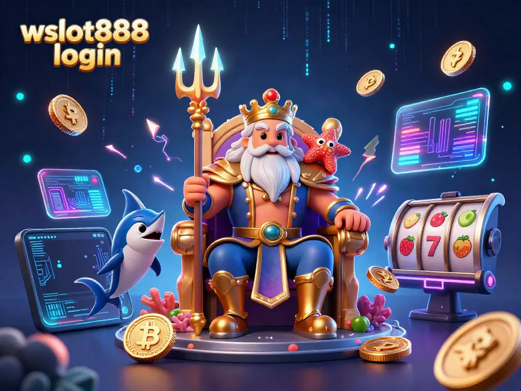 Permainan menarik di wslot888 login dengan Raja Laut dan simbol slot berkilau