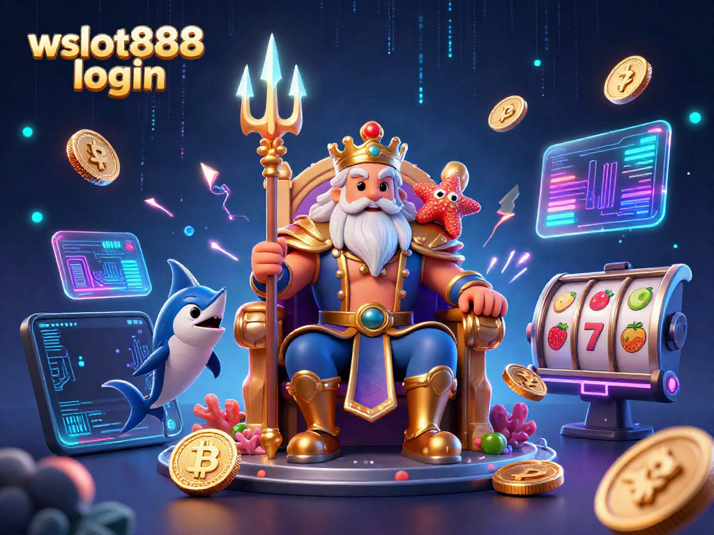 Permainan menarik di wslot888 login dengan Raja Laut dan simbol slot berkilau