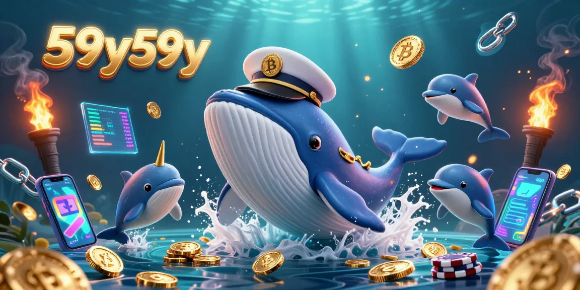 Aposte com 59y59y quando a baleia gigante e os golfinhos brincam entre moedas e criptomoedas.