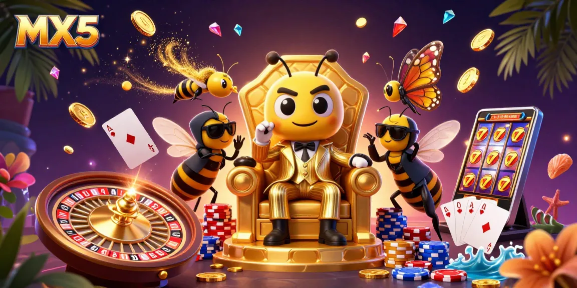 Experience the excitement of MX5 with bumblebee mob bosses and dazzling casino themes in playful 3D art.