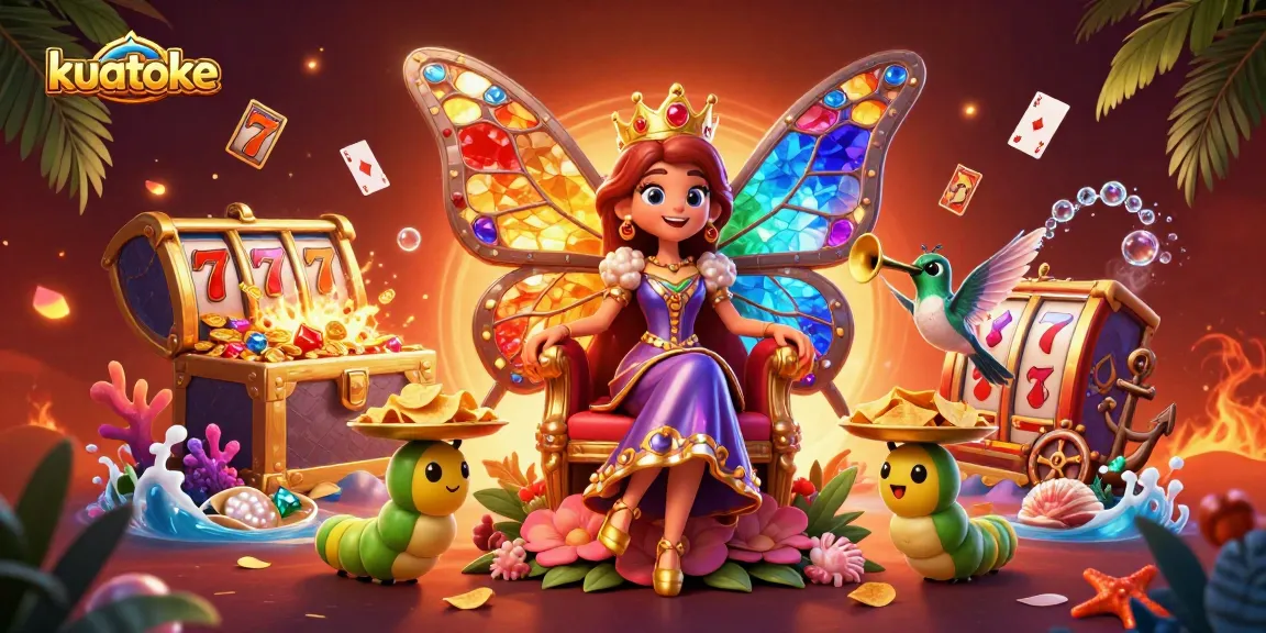 Engage with kuatoke casino action through a vibrant butterfly queen and lively slot elements.