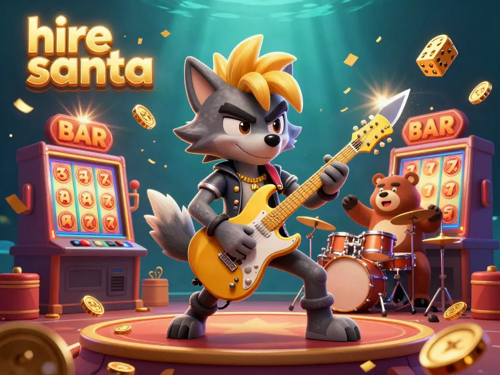 Experience the thrill as you hire Santa surrounded by festive casino action and winning vibes.