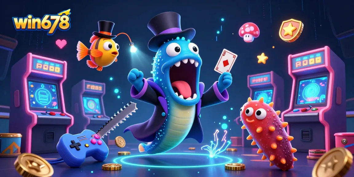 Experience the excitement of win678 at this vibrant casino scene with animated characters and game elements!