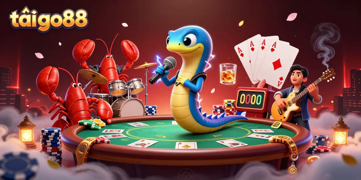 Engage in the thrill of gameplay with tải go88 amidst an underwater casino featuring electric eel performers, poker elements, and dynamic action.