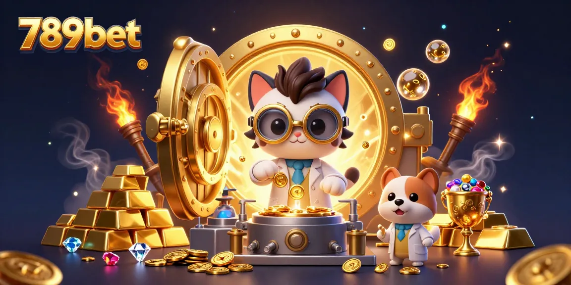 Join the excitement of 789bet with a thrilling casino-themed scene rich in gold and fun.