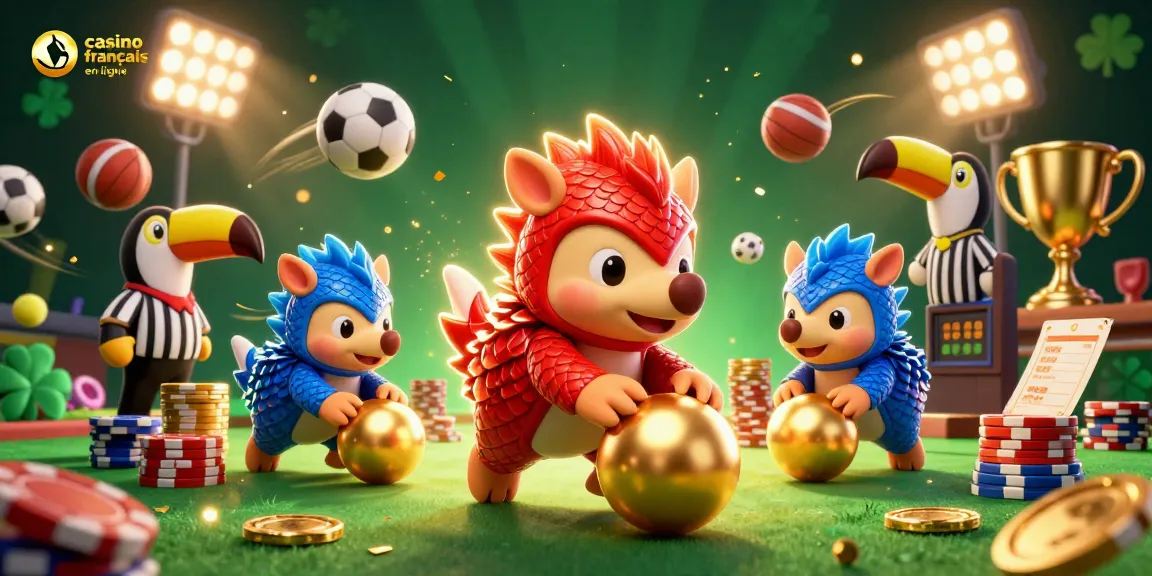 Pariez avec des chevaux à l'envers sur le casino francais en ligne, où les pangolins défiants bataillent avec des jetons et des boules d'or.