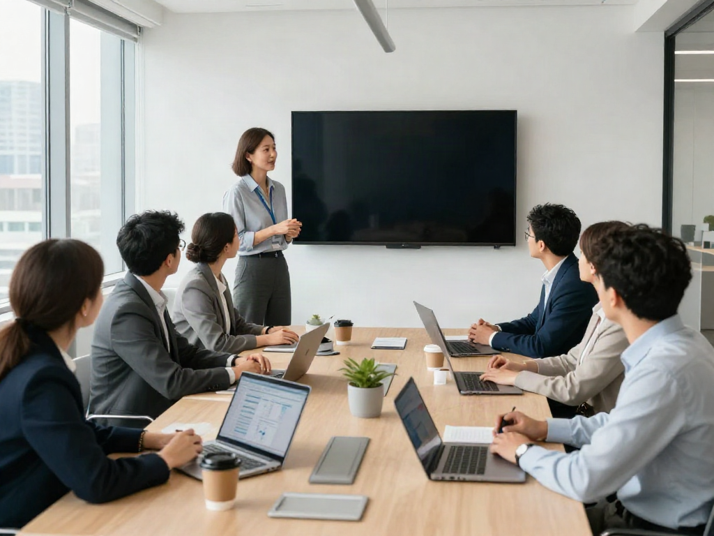 Executives engaged in a PedroVazPaulo Executive Coaching session, discussing strategies and leadership development.