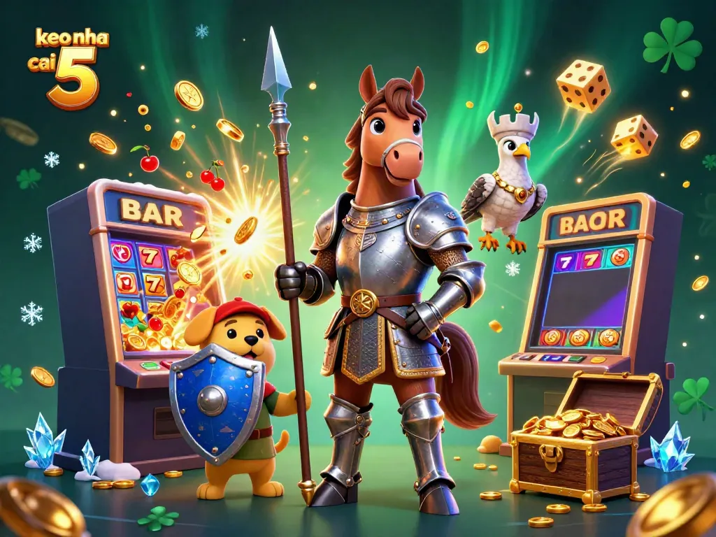 Experience exciting wins with keo nha cai 5 in a vibrant casino scene featuring knights and treasure.