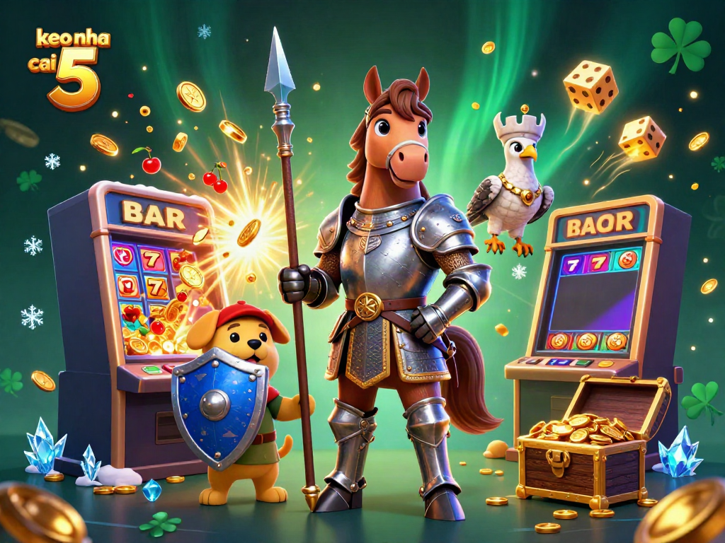 Experience exciting wins with keo nha cai 5 in a vibrant casino scene featuring knights and treasure.
