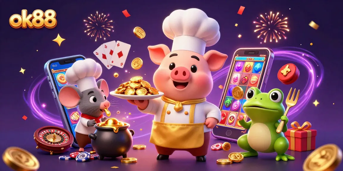 Experience the excitement of ok88 casino with vibrant games, gold coins, and magical characters.