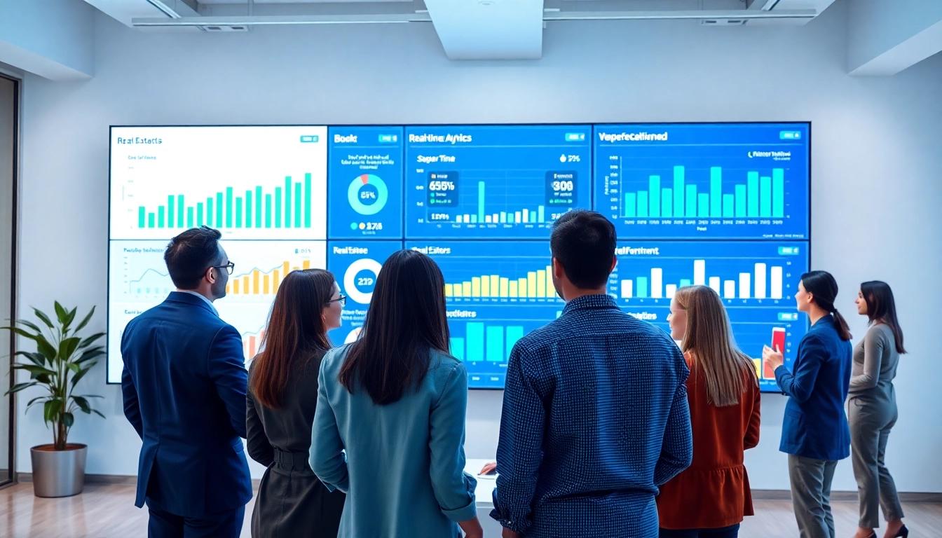 Engage with a unified marketing dashboard for real estate showcasing analytics and collaboration.