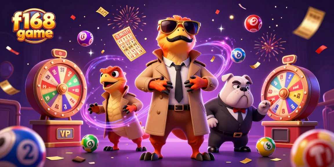 Experience thrilling f168 game action with lively lottery elements and cartoon raptors in a casino scene.