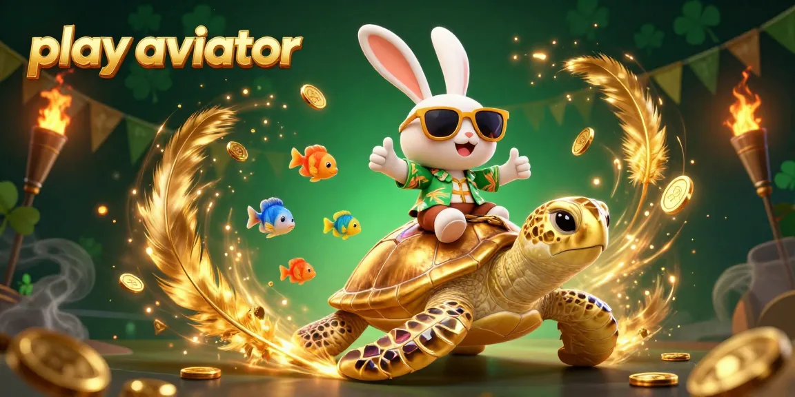 Play Aviator with the lucky rabbit and turtle in an exciting casino adventure.