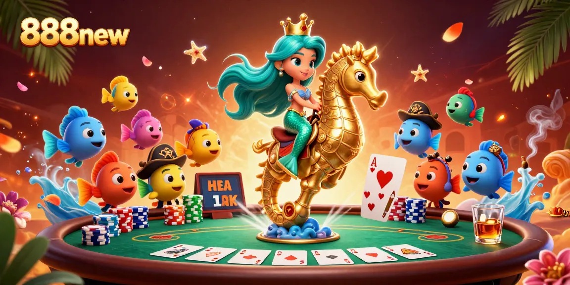 Engage with the exciting thrill of 888new as a mermaid princess and seahorse dominate the casino scene.