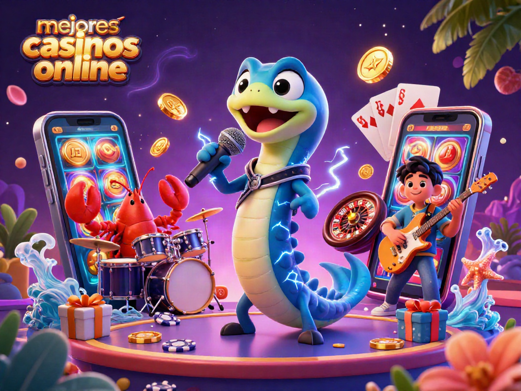 Disfruta de los mejores casinos online y la emoción de los juegos en este ilustrativo arte 3D