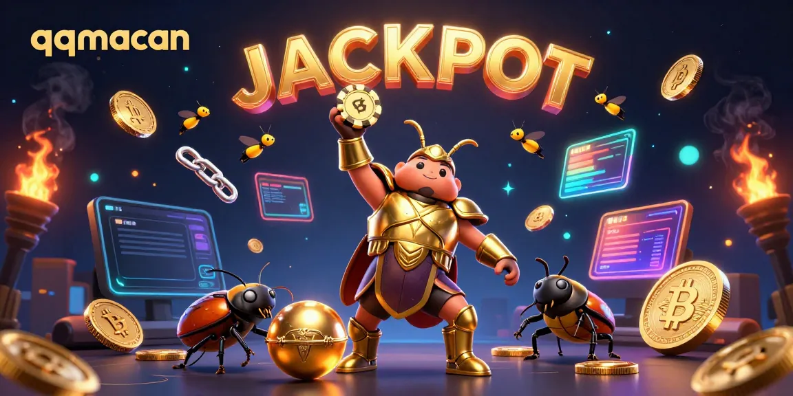 Experience thrilling wins at qqmacan with fireflies spelling JACKPOT above an epic game scene.
