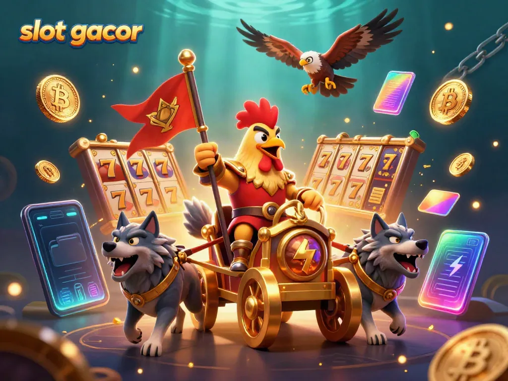 Experience thrilling gameplay with slot gacor surrounded by vibrant 3D casino elements.