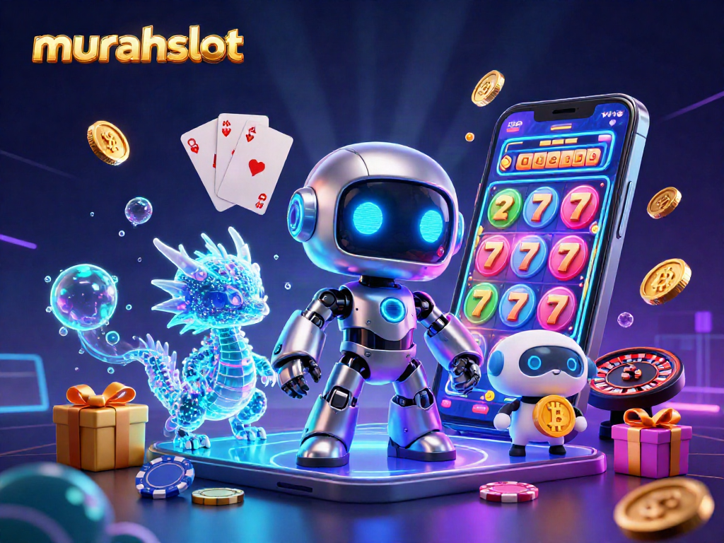 Menangkan jackpot dengan murahslot dalam ilustrasi 3D yang penuh warna dan gaya.