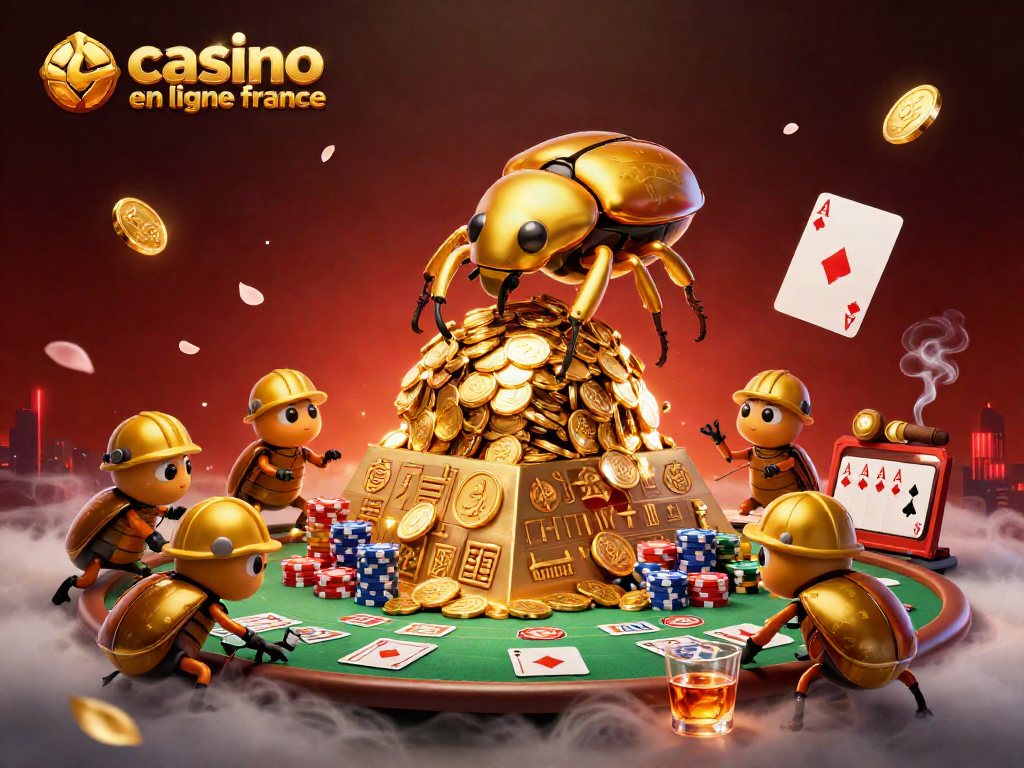 Jouez sur casino en ligne France avec des jeux enrichissants illustrés dans une scène amusante.
