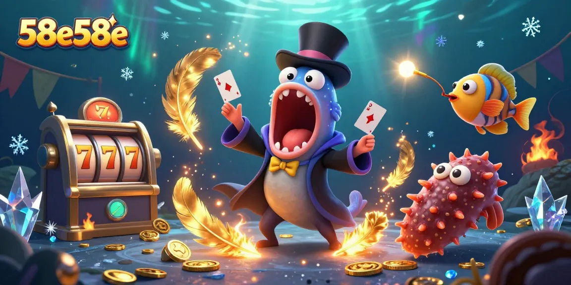 Experience the excitement of 58e58e with a bioluminescent eel magician performing card tricks.