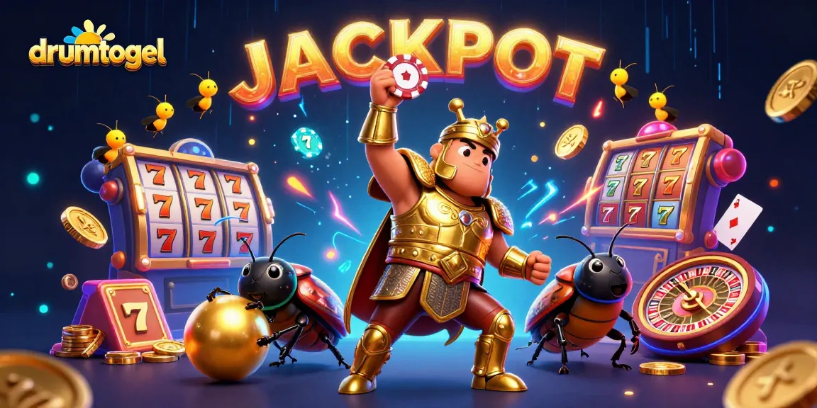 Menangkan jackpot di drumtogel dengan ilustrasi seru dari karakter kasino.