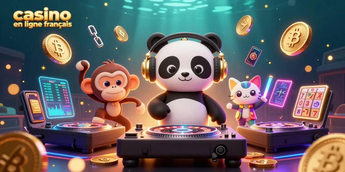 Découvrez le casino en ligne français avec un DJ panda, un singe danseur et un chat rave numérique.