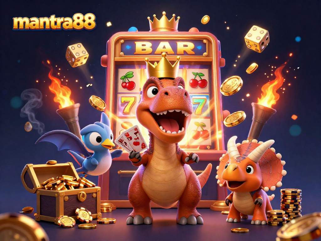Join mantra88 with a T-Rex card shuffling, pterodactyl helping, and triceratops stacking chips!