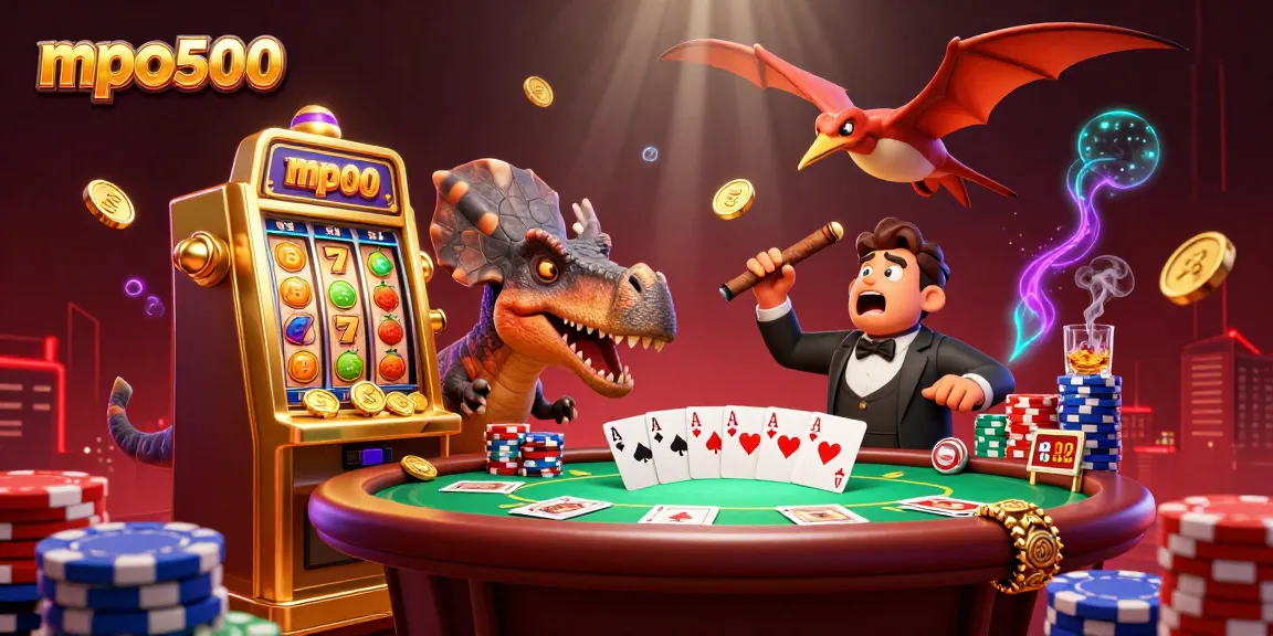 Catch jackpot coins with mpo500 in an exciting casino scene filled with action.