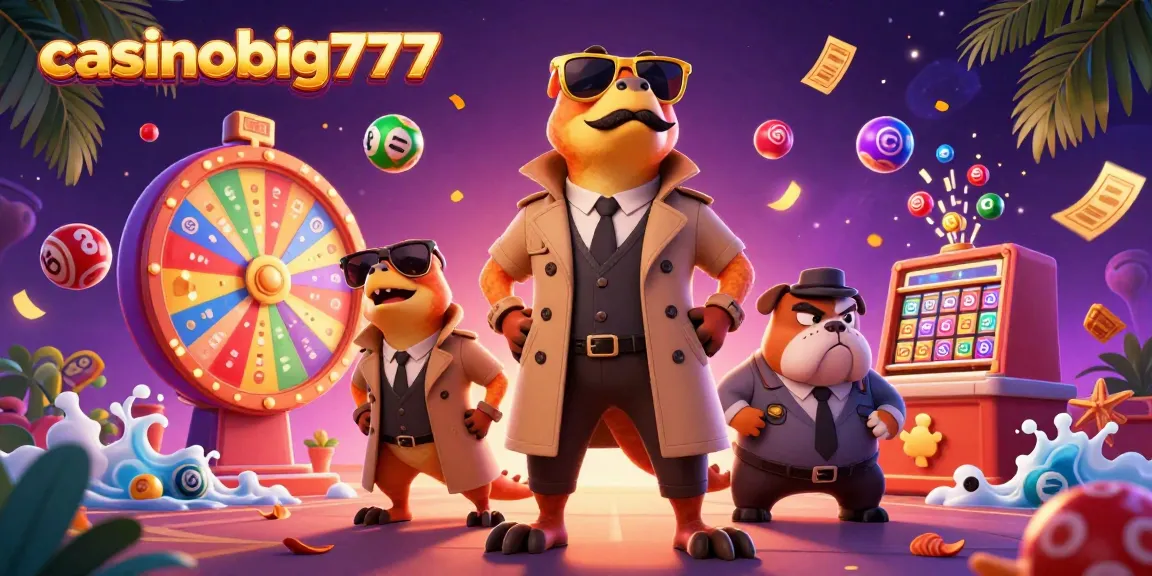 Experience the thrill of casinobig777 with vibrant raptors in a trench coat and exciting gaming elements.