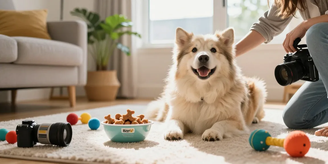 Calming Dog Treats enhancing a happy dog's relaxation in a cozy living room.