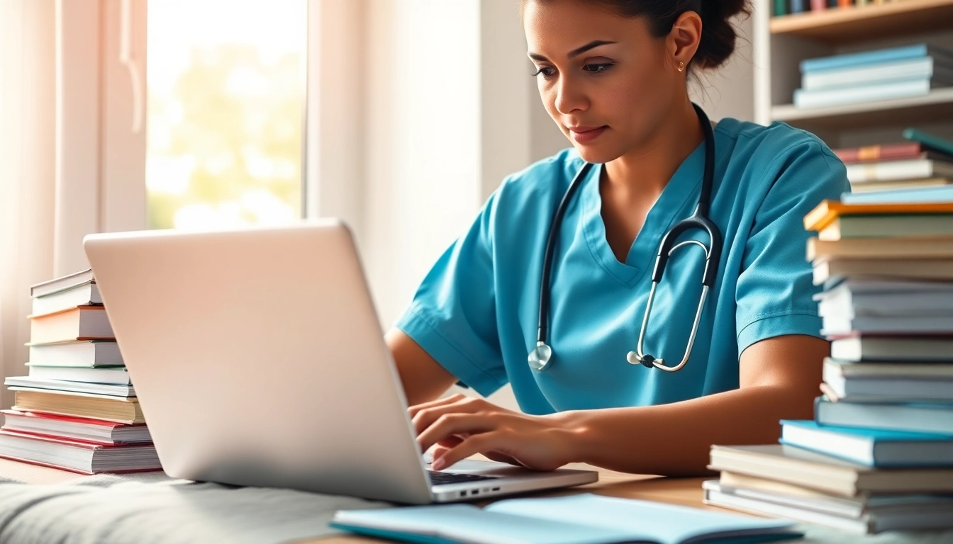 Navigate past Nclex fast results with a nursing student focused on study materials in a cozy setting.