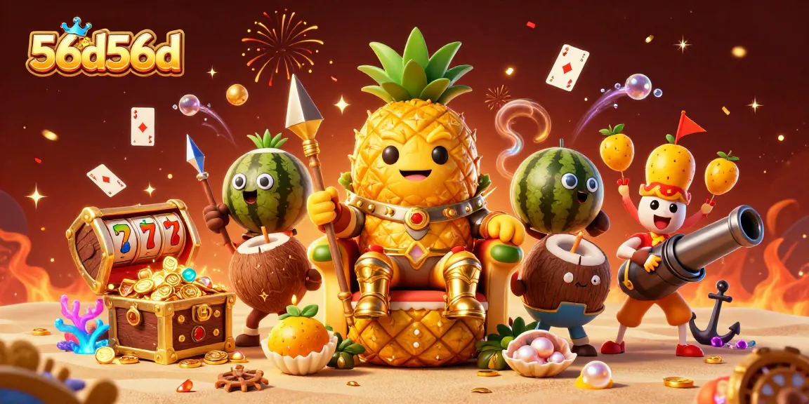 Experience the vibrant energy of 56d56d with casino-themed characters and exciting game elements.