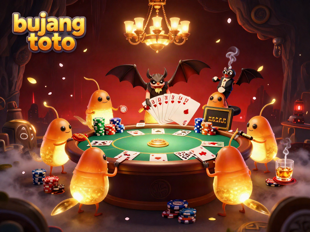 Experience innovative gameplay with bujang toto in a vibrant cave casino illuminated by glowworms.