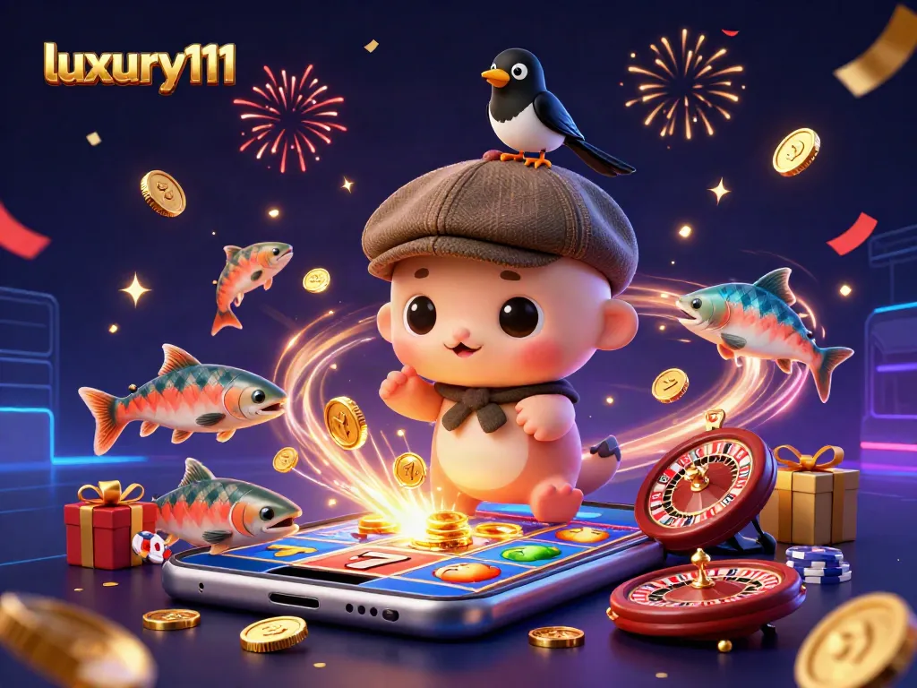 Spin the reels with luxury111 as Nessie and friends celebrate casino wins in style!