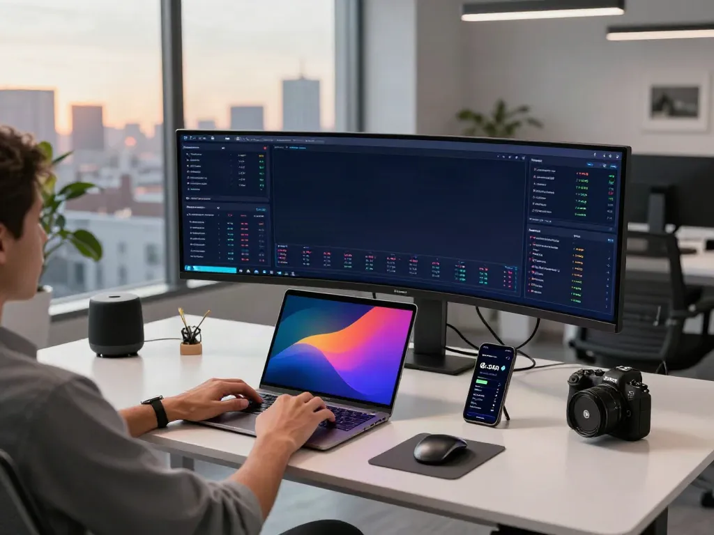 Real-time data display in a cryptocurrency trading workspace using India stock market API for informed investment decisions.