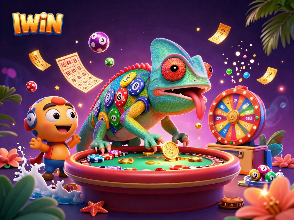 IWIN enhances your casino experience with vibrant games and thrilling excitement in a colorful scene.