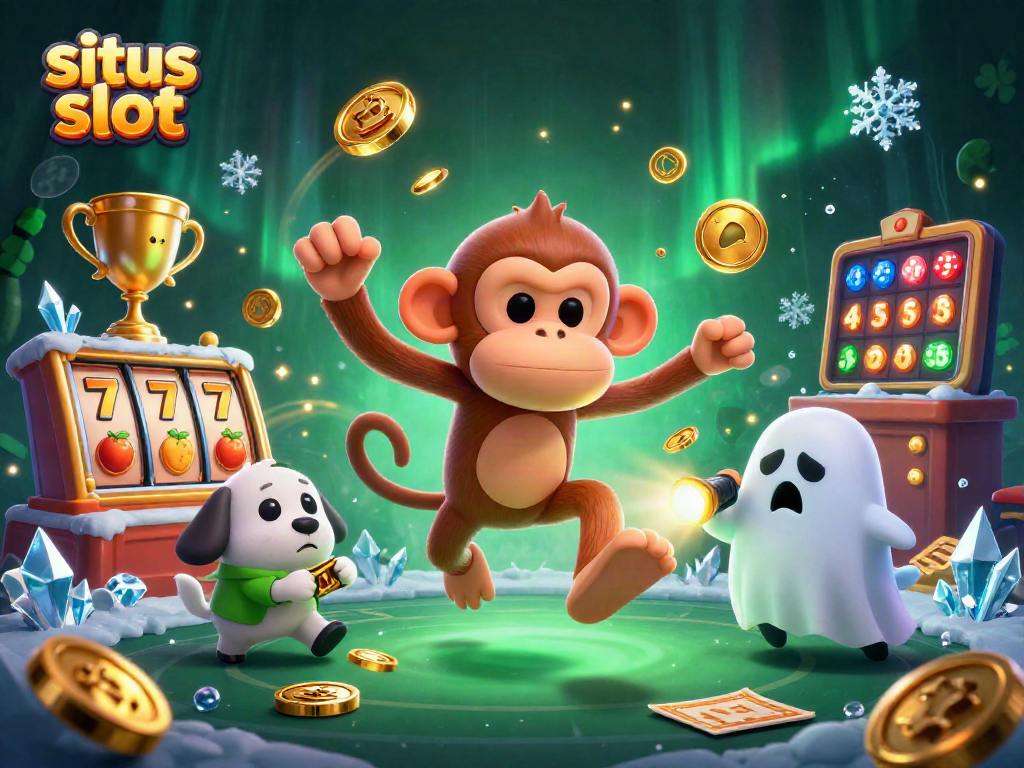 Engage with situs slot gaming excitement in a vibrant haunted casino scene.